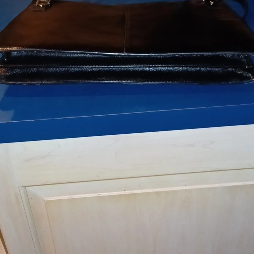 Wilsons Pelle Studio Genuine Leather Briefcase Black Vintage Hipster
